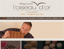 Tablet Screenshot of chocolatier-loiseaudor.com